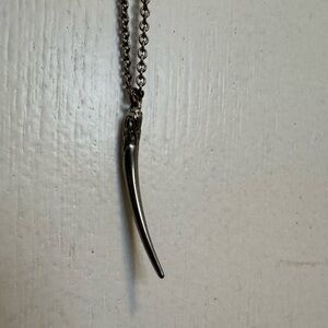 Silver Horn Pendant Necklace